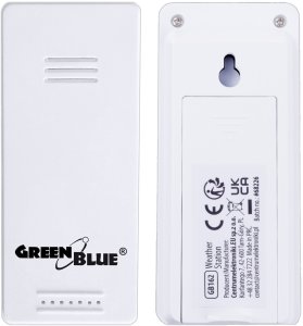 Bezprzewodowa stacja pogody GreenBlue,temperatura IN/OUT, zegar, do wyboru °C / °F, zasięg do 60m, GB162 73