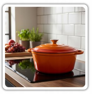 EMALIOWANY GARNEK ŻELIWNY 26cm 5L HAGE ORANGE 4