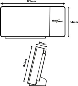 Radiobudzik cyfrowy LED z projektorem GreenBlue,radio FM, alarm, zegar 12/24, zasilanie USB 5V DC + CR2032, GB172 162