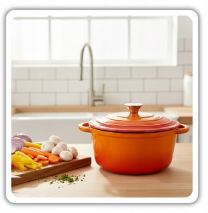 EMALIOWANY GARNEK ŻELIWNY 24cm 4L HAGE ORANGE 7