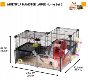 Ferplast FERPLAST Stor Hamsterbur - Musebur & Hamsterhus - Metalnet - z akcesoriami - modułowy - Multipla Hamster, 107,5 x 37,5 x h 42 CM 2