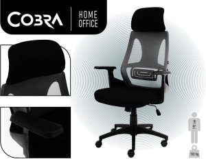 Krzesło biurowe Cobra Office One HF304BK Czarne 11