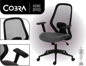 Krzesło biurowe Cobra Office One HF307GY Czarno-szare 11