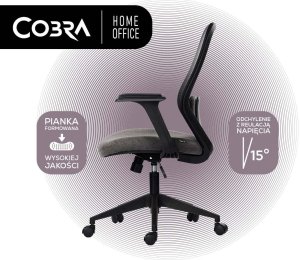 Krzesło biurowe Cobra Office One HF307GY Czarno-szare 10