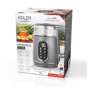 Czajnik Elektryczny 2200W Szklany Temperatury Dotykowy Led Szary 1,7L1305Gs 14