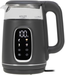 Czajnik Elektryczny 2200W Szklany Temperatury Dotykowy Led Szary 1,7L1305Gs 2