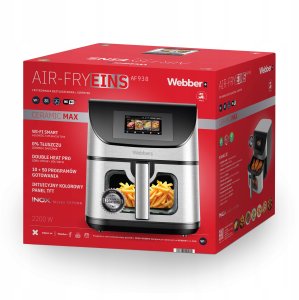 FRYTKOWNICA BEZTŁUSZCZOWA AIR FRYER 8L WIFI NIEPRZYWIERAJĄCA 10 P 2200W 24