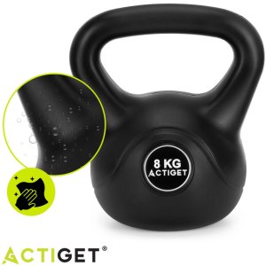 Kettlebell 8 kg odważnik, hantla do ćwiczeń ABS kula do treningu siłowego, czarny UNIWERSALNY 9
