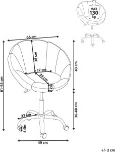 Krzesło obrotowe ANNABELLE Boucle Pastelowy róż 3