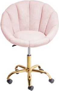 Krzesło obrotowe ANNABELLE Boucle Pastelowy róż 4