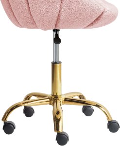 Krzesło obrotowe ANNABELLE Boucle Pastelowy róż 10