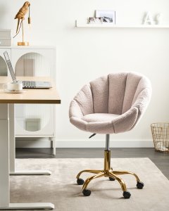 Krzesło obrotowe ANNABELLE Boucle Beżowy 2