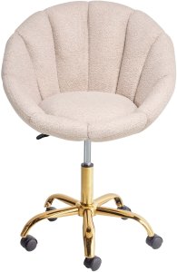 Krzesło obrotowe ANNABELLE Boucle Beżowy 4