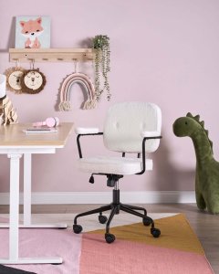 Krzesło obrotowe PAWNEE Boucle Złamana biel 2