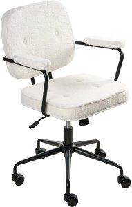 Krzesło obrotowe PAWNEE Boucle Złamana biel 5