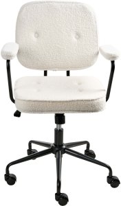 Krzesło obrotowe PAWNEE Boucle Złamana biel 6