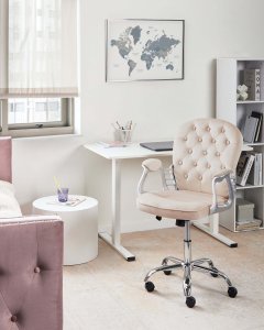 Krzesło biurowe Obrotowy PRINCESS Welur Beżowy 2