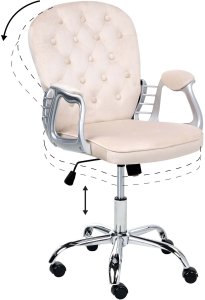 Krzesło biurowe Obrotowy PRINCESS Welur Beżowy 6