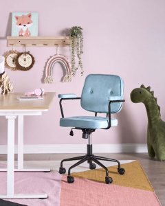 Krzesło obrotowe PAWNEE Welur Błękitny 2