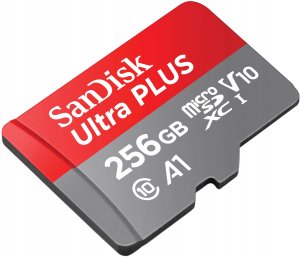 SanDisk microSDXC Ultra PLUS 256GB (A1/UHS-1/Cl.10/160MB/s) + Adapter 2
