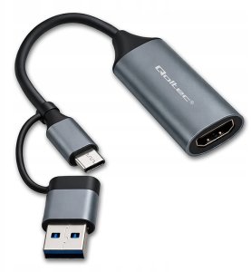 Adapter USB Qoltec USB-C - HDMI Szary  (53789) 6