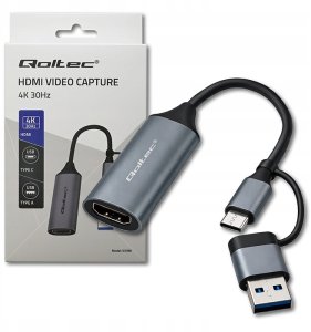Adapter USB Qoltec USB-C - HDMI Szary  (53789) 7