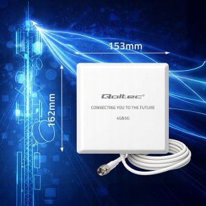 Antena 4G 5G LTE Qoltec 9dBi | kierunkowa | zewnętrzna | SMA | wodoodporna | 3m 4