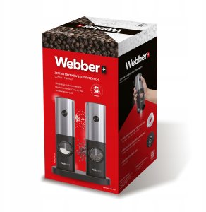 MŁYNEK DO PIEPRZU I SOLI ELEKTRYCZNY na BATERIE MŁYNEK DO SOLI 2 SZT WEBBER 10