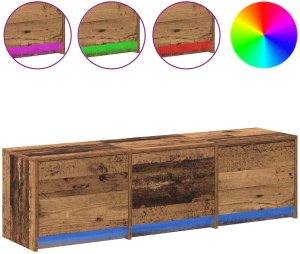vidaXL Szafka pod telewizor z LED Stare drewno 140 x 34 x 40 cm 4