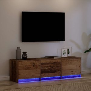vidaXL Szafka pod telewizor z LED Stare drewno 140 x 34 x 40 cm 5