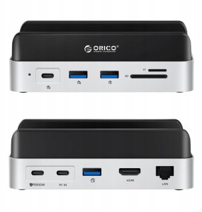 Stacja dokująca Orico Stacja dokująca Orico MiniDock 10w1 z kieszenią na dysk twardy SSD - srebrna 4