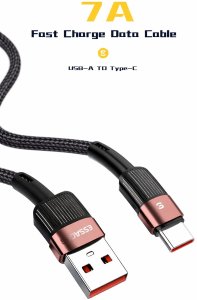 Kabel Essager 120W USB A na USB C 6A, 2m, wyświetlacz do Xiaomi, POCO, Redmi 3