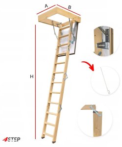 Drzwi Przesuwne Schody Strychowe wyłaz 4STEP GREENLINE* 90x60 35mm 1,05 W/m2K H280 2