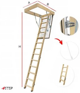 Drzwi Przesuwne Schody Strychowe Wyłaz na strych 4STEP GREENLINE* 120x90 35mm 1,05W/m2K H310 15