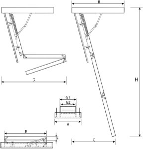 Drzwi Przesuwne Schody Strychowe Wyłaz na strych 4STEP GREENLINE* 120x90 35mm 1,05W/m2K H310 2