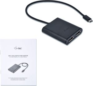 Stacja/replikator I-TEC USB-C - DisplayPort x2 Czarny  (C31DUAL4KDP) 4