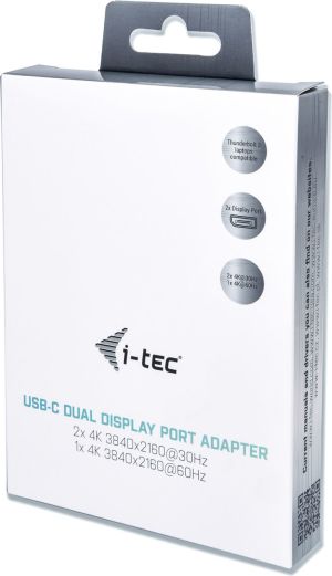 Stacja/replikator I-TEC USB-C - DisplayPort x2 Czarny  (C31DUAL4KDP) 5