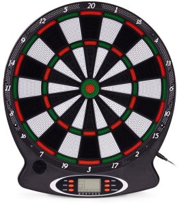 Elektroniczna tarcza do darta gry w rzutki lotki tablica LCD 38 cm 18 gier zestaw 6 rzutek EDUKAMP 4