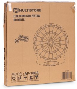 Elektroniczna tarcza do darta gry w rzutki lotki tablica LCD 38 cm 18 gier zestaw 6 rzutek EDUKAMP 9