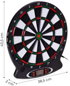Elektroniczna tarcza do darta gry w rzutki lotki tablica LCD 38 cm 18 gier zestaw 6 rzutek EDUKAMP 10