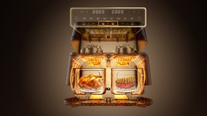 Frytkownica beztłuszczowa Dreame Airfryer dwukomorowy  Tasti™ DZ30 czarny 14