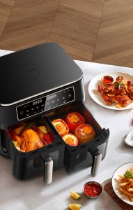 Frytkownica beztłuszczowa Dreame Airfryer dwukomorowy  Tasti™ DZ30 czarny 21