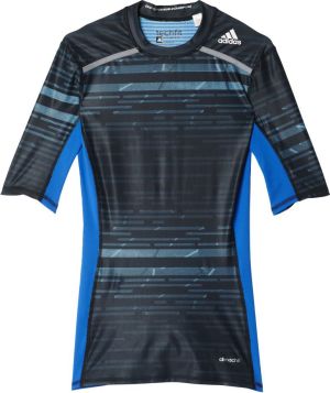 Adidas Koszulka męska Techfit Chill Short Sleeve Tee czarno-niebieska r. M (AY8364) 1