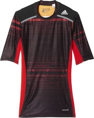 Adidas Koszulka męska Techfit Chill Short Sleeve Tee czarno-czerwona r. M (AY8365) 1