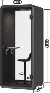 Kabina akustyczna do biura jednoosobowa Small Booth  czarny/szary ST 8