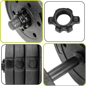 Hantle do ćwiczeń 20 kg regulowane zestaw obciążeń 2x10 kg gryf do treningu siłowego UNIWERSALNY 17