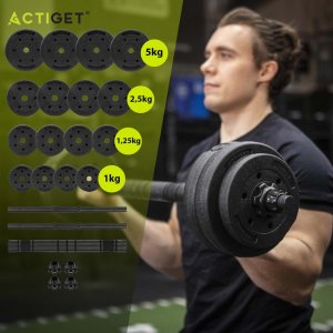 Hantle 2x20 kg do ćwiczeń regulowane 40 kg zestaw obciążeń gryf do treningu siłowego UNIWERSALNY 16