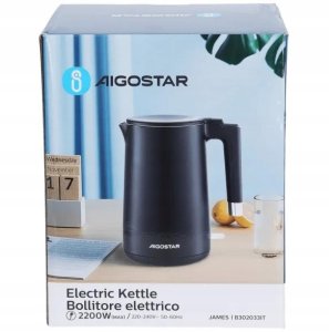 Czajnik Elektryczny Aigostar James 2200W 1,5L Stal Nierdzewna Czarny 9