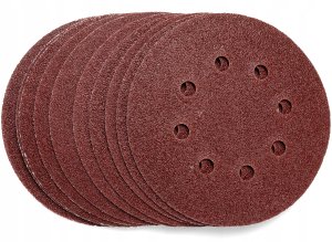 SZLIFIERKA OSCYLACYJNA MIMOŚRODOWA DO DREWNA 125MM + PAPIERY ŚCIERNE 10 SZT 12