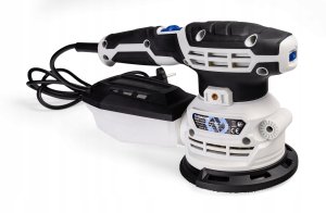 SZLIFIERKA OSCYLACYJNA MIMOŚRODOWA DO DREWNA 125MM + PAPIERY ŚCIERNE 10 SZT 6